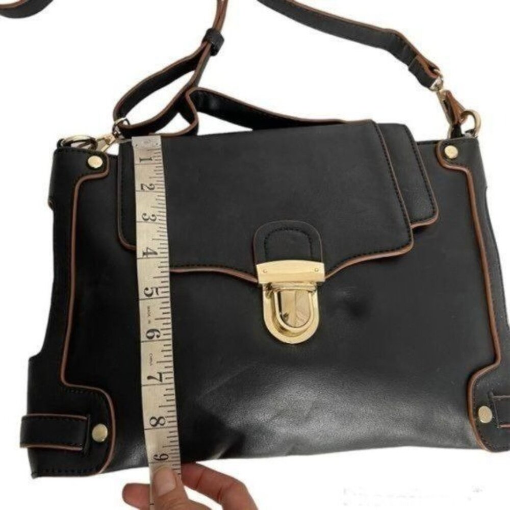 Millie Bianco Black Faux Leather Crossbody Messenger Bag Joslyn - Picture 6 of 9